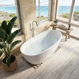 Lukka Valla Acrylic Freestanding Bathtub Overflow Available 1500/1700mm - Gloss/Matt White