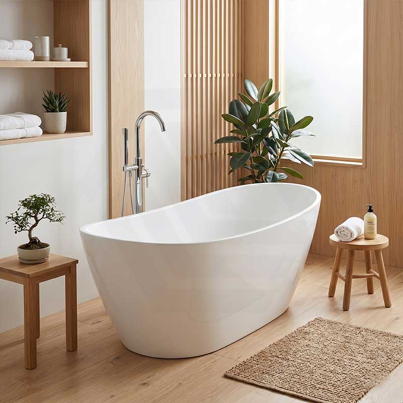 Lukka Valla Acrylic Freestanding Bathtub Overflow Available 1500/1700mm - Gloss/Matt White
