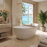 Lukka Valla Acrylic Freestanding Bathtub Overflow Available 1500/1700mm - Gloss/Matt White