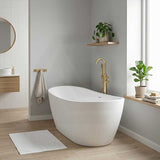 Lukka Valla Acrylic Freestanding Bathtub Overflow Available 1500/1700mm - Gloss/Matt White