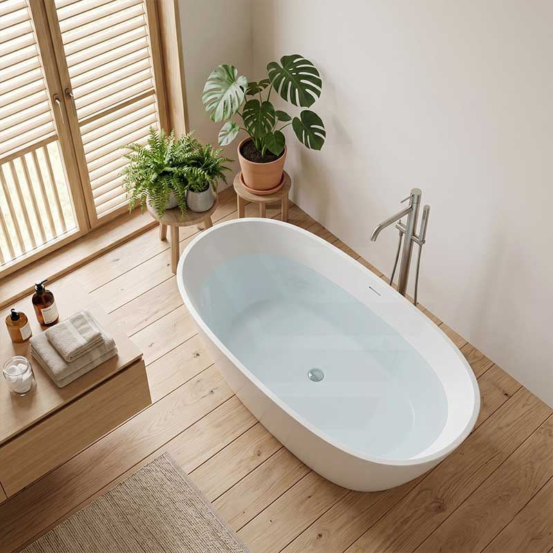 Lukka Valla Acrylic Freestanding Bathtub Overflow Available 1500/1700mm - Gloss/Matt White