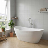 Lukka Valla Acrylic Freestanding Bathtub Overflow Available 1500/1700mm - Gloss/Matt White