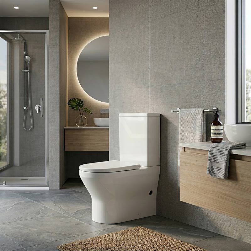 Lukka Verona Tornado Rimless Back to Wall Toilet Suite 650x390x900mm - Gloss White