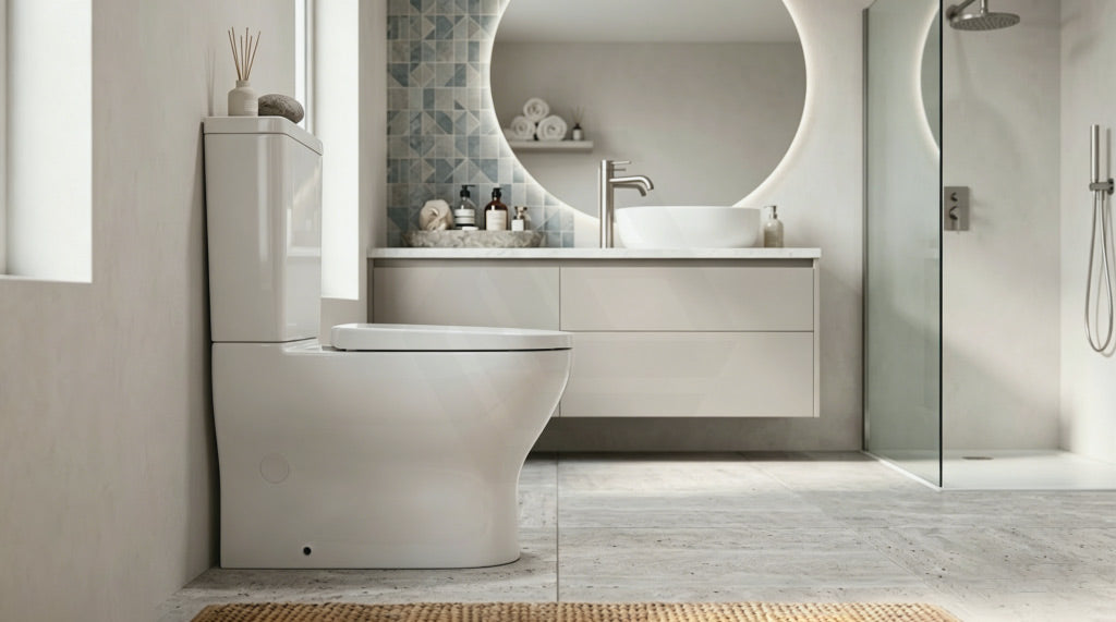 Lukka Verona Tornado Rimless Back to Wall Toilet Suite 650x390x900mm - Gloss White