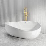 Lukka Waverton Solid Surface Freestanding Bathtub with Overflow 1800mm - Matt White/Black