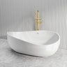 Lukka Waverton Solid Surface Freestanding Bathtub with Overflow 1800mm - Matt White/Black