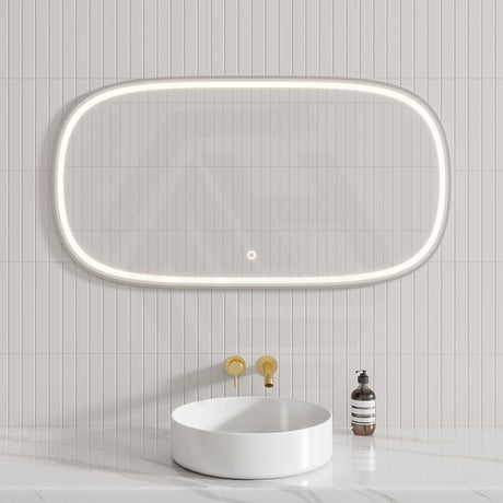 650/1200/1600mm Led Mirror Silver Framed Oval Front Light Led Mirrors