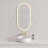 G#2(Gold) 500X1000Mm Led Mirror Oval Frontlit Brushed Gold Framed Defogger Pad Led Mirrors