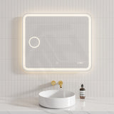 900/1200/1500mm Led Mirror With Magnifier Digital Clock Horizontal Installation Rectangle Led
