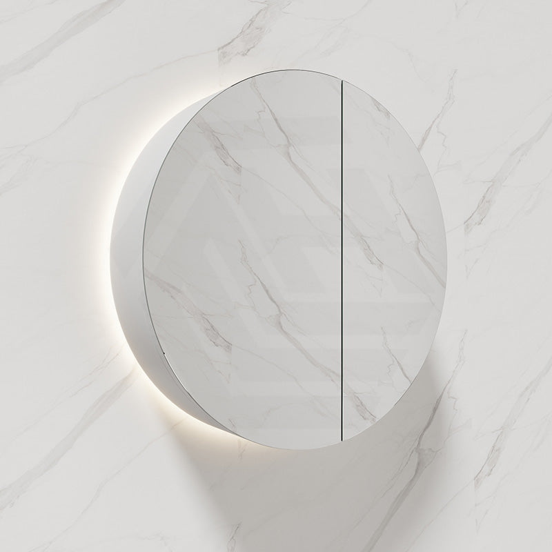 600mm Round Luminaire LED Backlit Mirror Shaving Cabinet Pencil Edge White