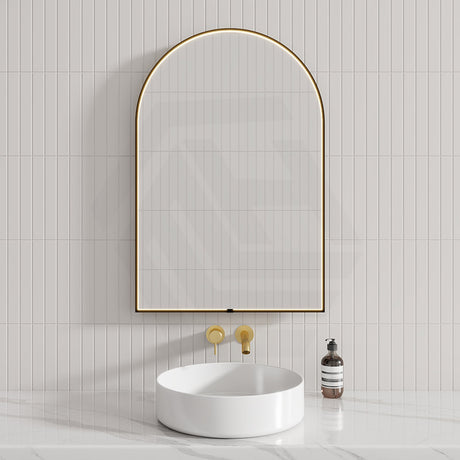 M#1(Gunmetal Grey) 600X900Mm Arch Led Gun Metal Framed Mirror Touch Switch Vertical Or Horizontal