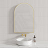 G#2(Gold) 600X900Mm Arch Front Hidden Led Mirror Brushed Gold Framed Touch Switch Vertical Or