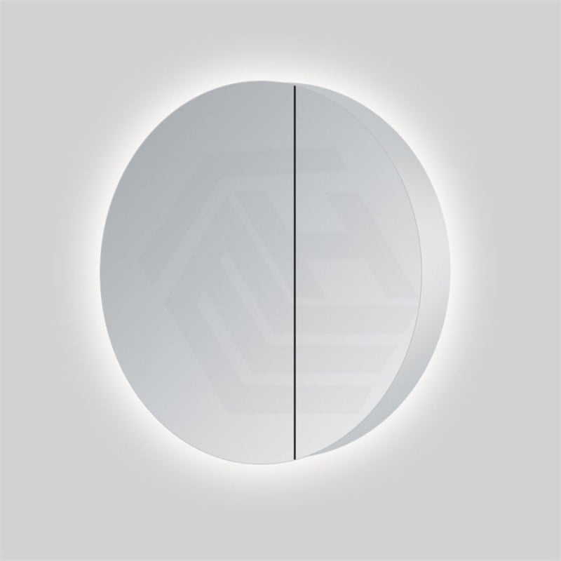 600mm Round Luminaire LED Backlit Mirror Shaving Cabinet Pencil Edge White