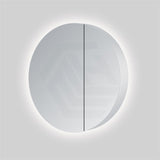 600mm Round Luminaire LED Backlit Mirror Shaving Cabinet Pencil Edge White
