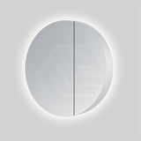600mm Round Luminaire LED Backlit Mirror Shaving Cabinet Pencil Edge White