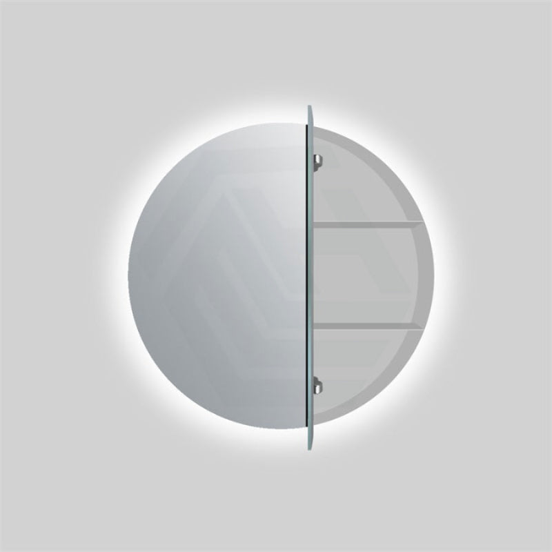 600mm Round Luminaire LED Backlit Mirror Shaving Cabinet Pencil Edge White