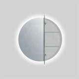 600mm Round Luminaire LED Backlit Mirror Shaving Cabinet Pencil Edge White