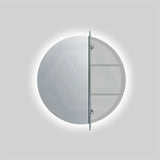 600mm Round Luminaire LED Backlit Mirror Shaving Cabinet Pencil Edge White