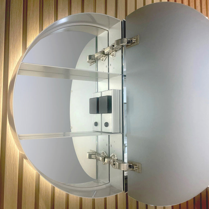 600mm Round Luminaire LED Backlit Mirror Shaving Cabinet Pencil Edge White