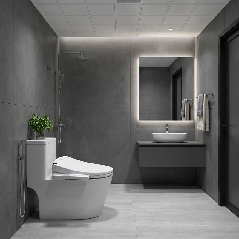 Intelligent Electric Bidet Toilet Seat with Instant Heating & Auto Washer For Toilet 496/528x406x145mm - Gloss White
