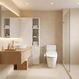 Intelligent Electric Bidet Toilet Seat with Instant Heating & Auto Washer For Toilet 496/528x406x145mm - Gloss White