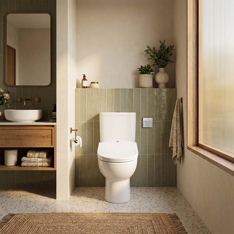 Intelligent Electric Toilet Cover Seat with Auto Washer and Air Dryer for toilet 496/528x406x145mm - White