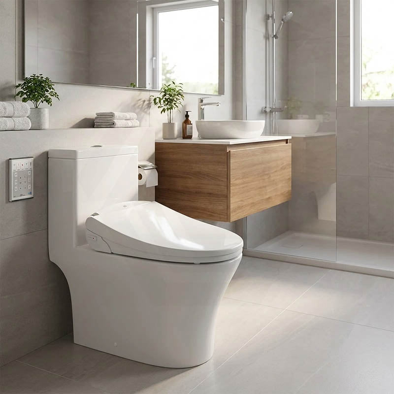Intelligent Electric Toilet Cover Seat with Auto Washer and Air Dryer for toilet 496/528x406x145mm - White