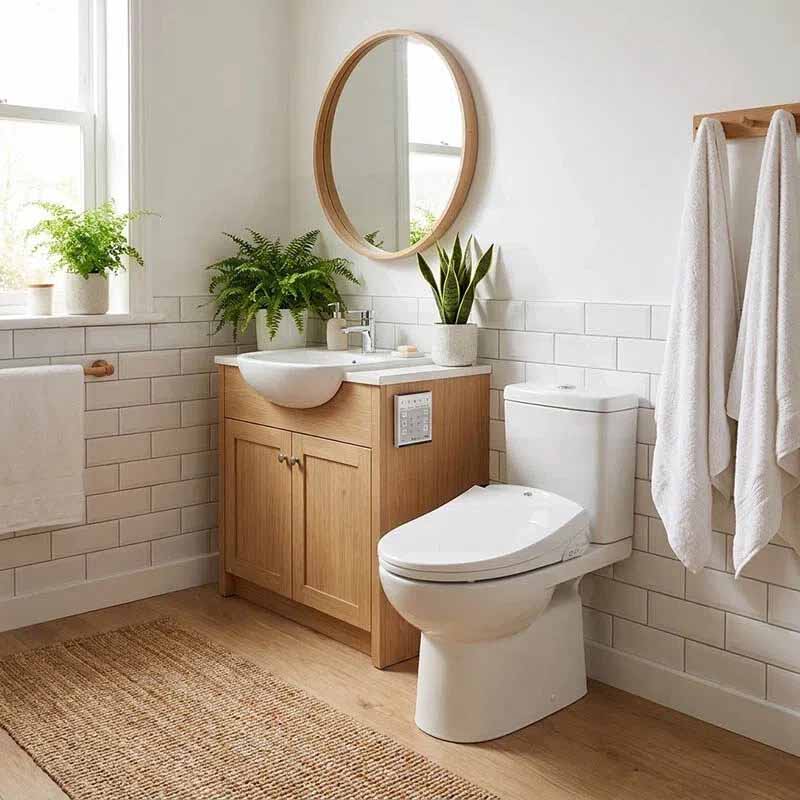 Intelligent Electric Toilet Cover Seat with Auto Washer and Air Dryer for toilet 496/528x406x145mm - White