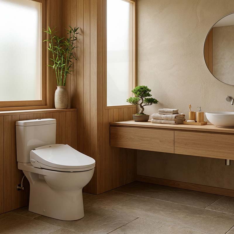 Intelligent Electric Toilet Cover Seat with Auto Washer and Air Dryer for toilet 496/528x406x145mm - White