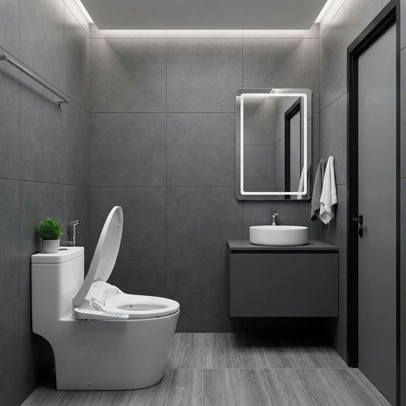 Smart Electric Bidet Toilet Seat with Energy Saving & Instant Heating 496/528x470x145mm - White
