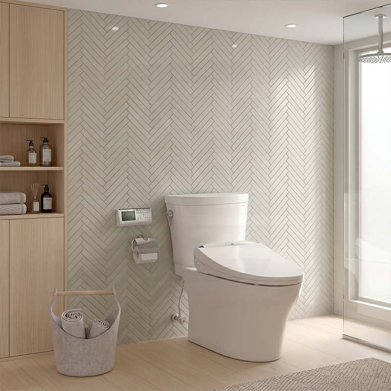 Smart Electric Bidet Toilet Seat with Wireless Remote Controller 496/528x470x145mm - White