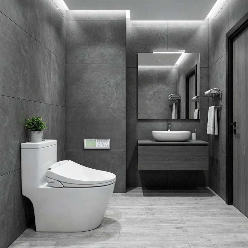 Smart Electric Bidet Toilet Seat with Wireless Remote Controller 496/528x470x145mm - White