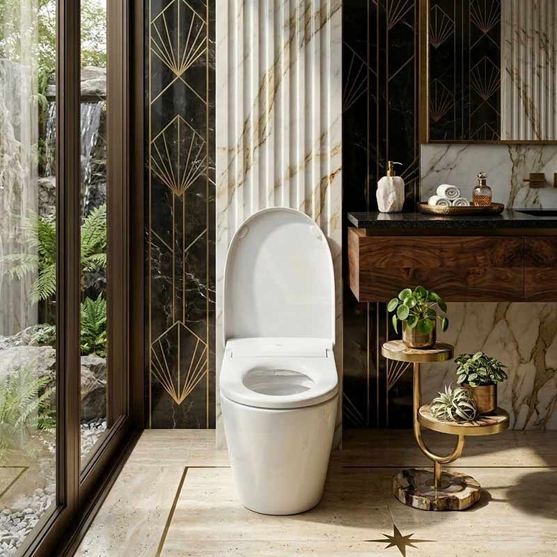 Intelligent Electric Remote Control Toilet Cover Seat with Instant Water Heating and Air Dryer for toilet