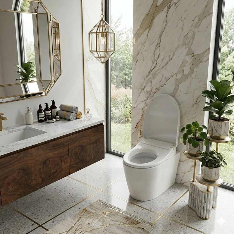 Intelligent Electric Remote Control Toilet Cover Seat with Instant Water Heating and Air Dryer for toilet