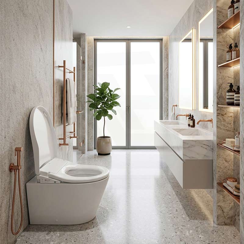 Intelligent Electric Remote Control Toilet Cover Seat with Instant Water Heating and Air Dryer for toilet
