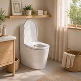 Toilet Cover Seat with Posterior Wash and Self Nozzle Cleaning Left/Right Water Connection for toilet 500x370x60mm - White
