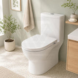 Toilet Cover Seat with Posterior Wash and Self Nozzle Cleaning Left/Right Water Connection for toilet 500x370x60mm - White