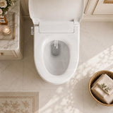 Toilet Cover Seat with Posterior Wash and Self Nozzle Cleaning Left/Right Water Connection for toilet 500x370x60mm - White