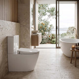 480x370mm Round Toilet Cover Seat with Posterior Wash and Self Nozzle Cleaning for toilet - White