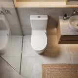 480x370mm Round Toilet Cover Seat with Posterior Wash and Self Nozzle Cleaning for toilet - White