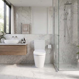 480x370mm Round Toilet Cover Seat with Posterior Wash and Self Nozzle Cleaning for toilet - White