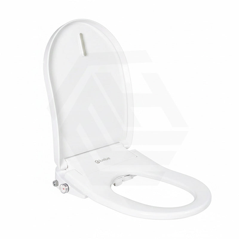 Ultra Slim Electric Intelligent Bidet Seat with Instant Heating and Remote Control for D Shape Toilets 508x375x93mm - White