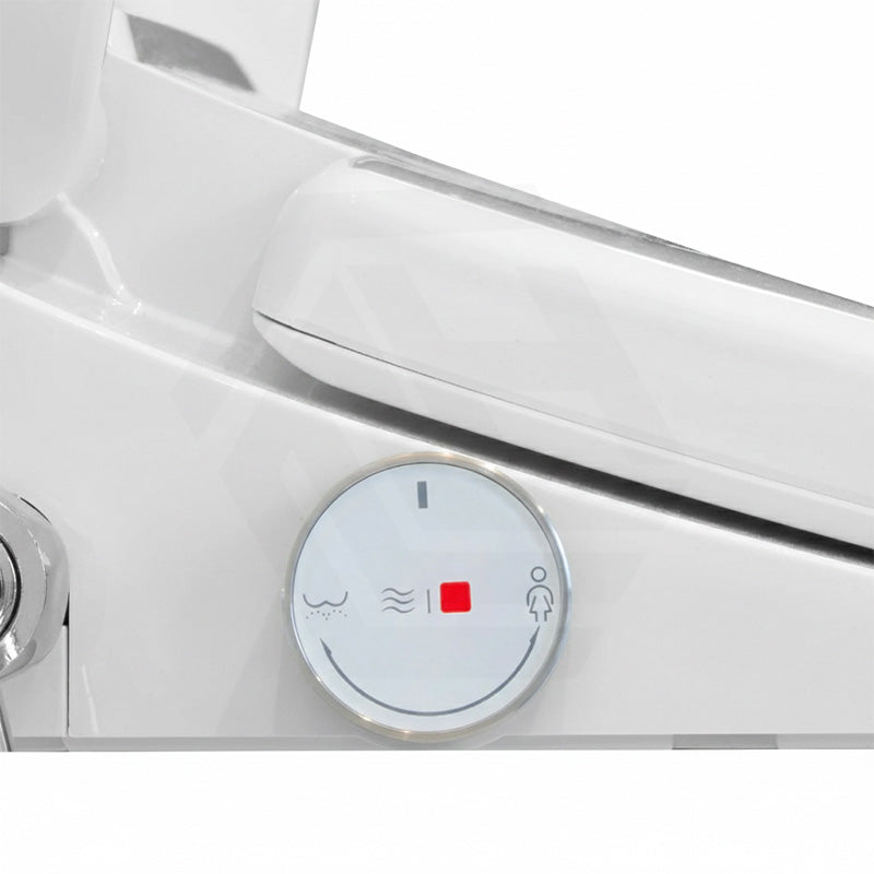 Ultra Slim Electric Intelligent Bidet Seat with Instant Heating and Remote Control for D Shape Toilets 508x375x93mm - White