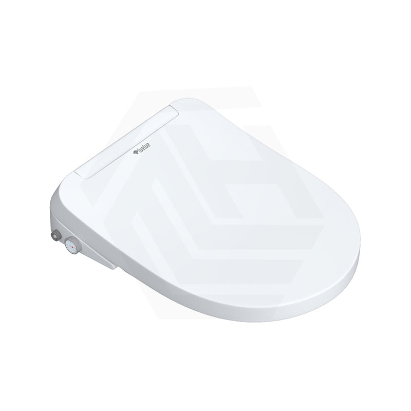 Ultra Slim Electric Intelligent Bidet Seat with Instant Heating and Remote Control for D Shape Toilets 508x375x93mm - White