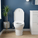Ultra Slim Electric Intelligent Bidet Seat with Instant Heating and Remote Control for D Shape Toilets 508x375x93mm - White