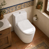 Ultra Slim Electric Intelligent Bidet Seat with Instant Heating and Remote Control for D Shape Toilets 508x375x93mm - White