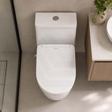 Ultra Slim Electric Intelligent Bidet Seat with Instant Heating and Remote Control for D Shape Toilets 508x375x93mm - White