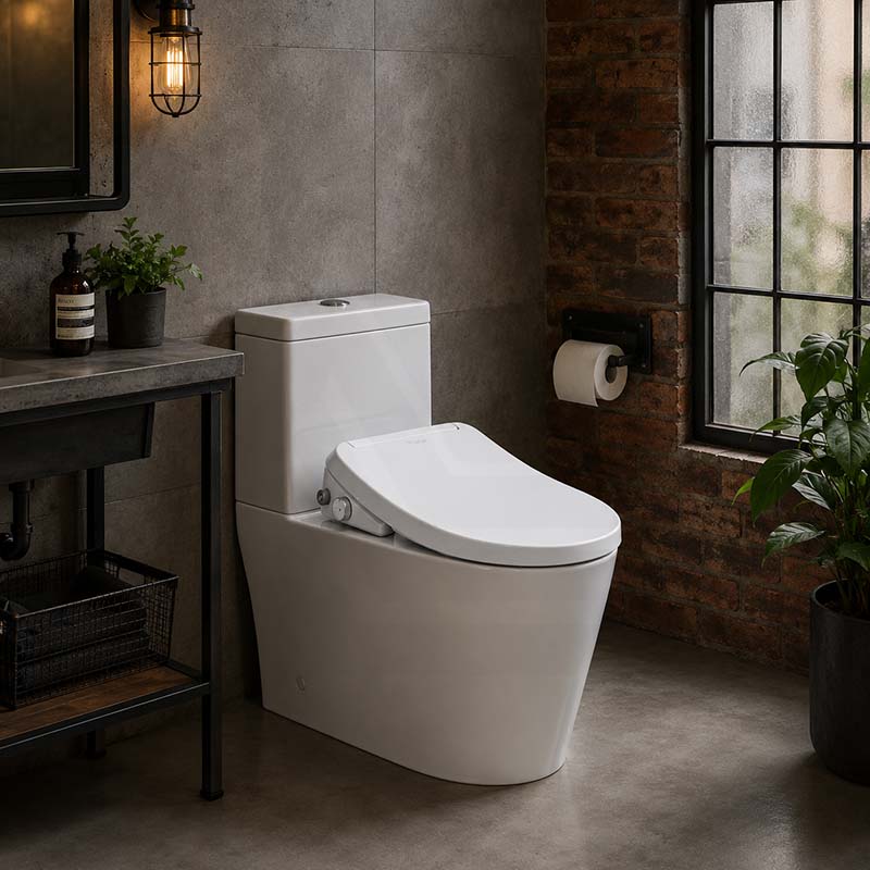 Ultra Slim Electric Intelligent Bidet Seat with Instant Heating and Remote Control for D Shape Toilets 508x375x93mm - White