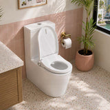 Ultra Slim Electric Intelligent Bidet Seat with Instant Heating and Remote Control for D Shape Toilets 508x375x93mm - White