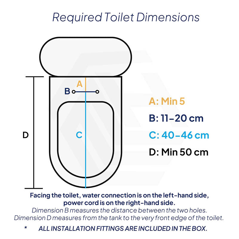 Smart Heated Bidet Seat with Built-in Speaker for D Shape / Round Shape Toilets 500x365/390x108mm - Variant Colour